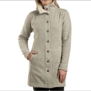 Kuhl Women’s SAVINA Sweater Fleece Jacket Womens - Large Knit Long Sleeve Beige